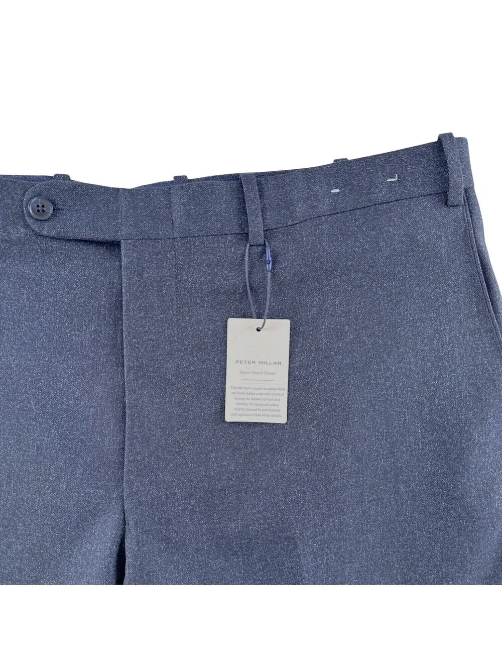NEW Peter Millar Harker Navy Blue Stretch Trouser Flat Front Pants 40 R